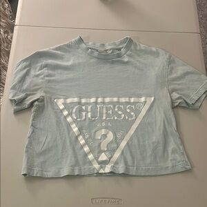 Guess Light Blue Cropped T-Shirt